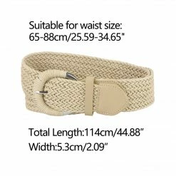 Allegra K Woven Waist Belts Wide Braided Belts For Women Dress Metal Buckle Accessories