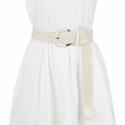 Allegra K Woven Waist Belts Wide Braided Belts For Women Dress Metal Buckle Accessories