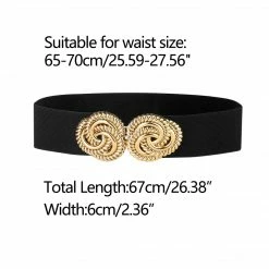 Allegra K Women Stretchy Elastic Wide Waist Belt For Dress Metal Buckle Belts Accessories