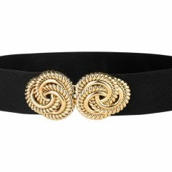 Allegra K Women Stretchy Elastic Wide Waist Belt For Dress Metal Buckle Belts Accessories