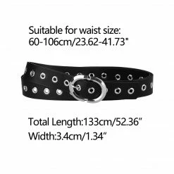 Allegra K Women Grommet PU Leather Belt Skinny Plus Size Waist Belts For Jeans Dress Accessories