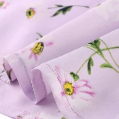 Allegra K Women's Ruffle Stand Collar Belted Floral Keyhole Back Half Lined Elastic Waist Dress