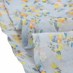 Allegra K Women's Floral Ruffled Tie V Neck Layered Vintage Chiffon Mini Dress