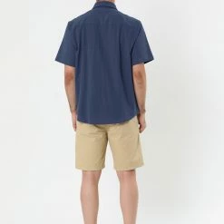 Allegra K Men's Summer Short Sleeves Button Down Solid Shirt With Pockets