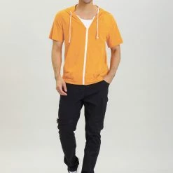 Allegra K Men's Hoodies Solid Color Zip Up Short Sleeve Jackets With Hood 30 Allegra K Men's Hoodies Solid Color Zip Up Short Sleeve Jackets With Hood