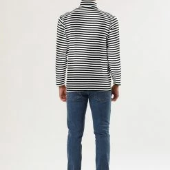 Allegra K Men's Casual Winter Striped Turtleneck Long Sleeves Pullover Hip Hop T-shirt