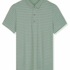 Allegra K Men's Casual Striped Polo Golf Short Sleeves Color Block Polo Shirt