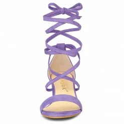 Allegra K Women's Lace Up Mid Chunky Heeled Sandals 53 Allegra K Women's Lace Up Mid Chunky Heeled Sandals