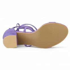 Allegra K Women's Lace Up Mid Chunky Heeled Sandals 56 Allegra K Women's Lace Up Mid Chunky Heeled Sandals