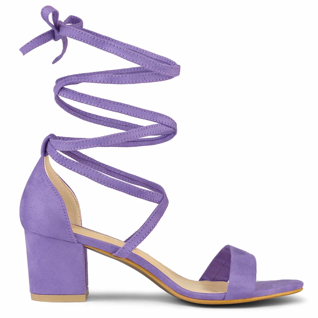 Allegra K Women's Lace Up Mid Chunky Heeled Sandals 21 Allegra K Women's Lace Up Mid Chunky Heeled Sandals