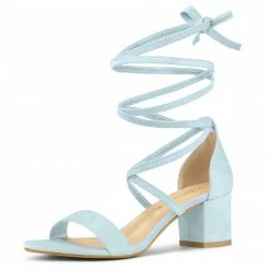 Allegra K Women's Lace Up Mid Chunky Heeled Sandals 64 Allegra K Women's Lace Up Mid Chunky Heeled Sandals