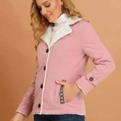 Allegra K Women's Winter Warm Jacket Notched Lapel Liner Fuzzy Fleece Sherpa Coats Thicker Outwear With Pockets