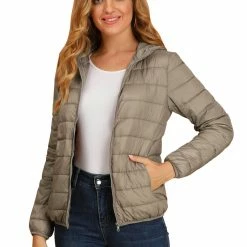 Allegra K Women's Hooded Packable Thickened Short Down Jacket Coat