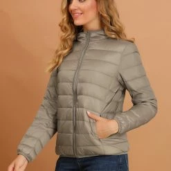 Allegra K Women's Hooded Packable Thickened Short Down Jacket Coat