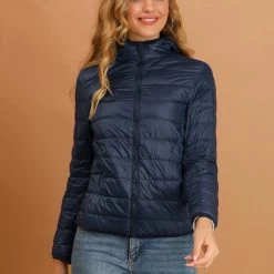 Allegra K Women's Hooded Packable Thickened Short Down Jacket Coat