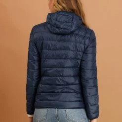 Allegra K Women's Hooded Packable Thickened Short Down Jacket Coat