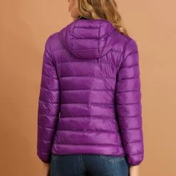 Allegra K Women's Hooded Packable Thickened Short Down Jacket Coat