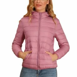 Allegra K Women's Hooded Packable Thickened Short Down Jacket Coat