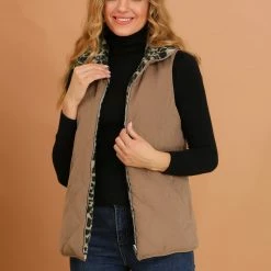Allegra K Women's Padded Stand Collar Quilted Lightweight Pocket Vest