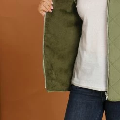 Allegra K Women's Padded Stand Collar Quilted Lightweight Pocket Vest