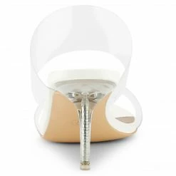 Allegra K Women's Clear Slide Stiletto Heels Clear Sandals