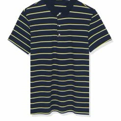 Allegra K Men's Casual Striped Polo Golf Short Sleeves Color Block Polo Shirt
