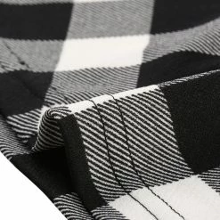 Allegra K Women Round Neck Sleeveless Plaids Mini A Line Dress