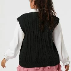 Allegra K Women's Plus Size Sweater Vest V Neck Solid Color Argyle Plaid Preppy Style Sleeveless Knit Vests 104 Allegra K Women's Plus Size Sweater Vest V Neck Solid Color Argyle Plaid Preppy Style Sleeveless Knit Vests