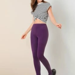 Allegra K Women's Leggings Solid Color Elastic Waistband Stirrup Pants 69 Allegra K Women's Leggings Solid Color Elastic Waistband Stirrup Pants