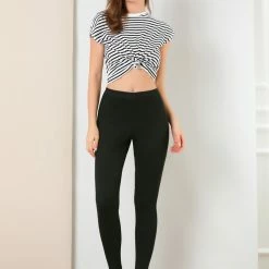 Allegra K Women's Leggings Solid Color Elastic Waistband Stirrup Pants 63 Allegra K Women's Leggings Solid Color Elastic Waistband Stirrup Pants