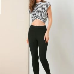 Allegra K Women's Leggings Solid Color Elastic Waistband Stirrup Pants 64 Allegra K Women's Leggings Solid Color Elastic Waistband Stirrup Pants