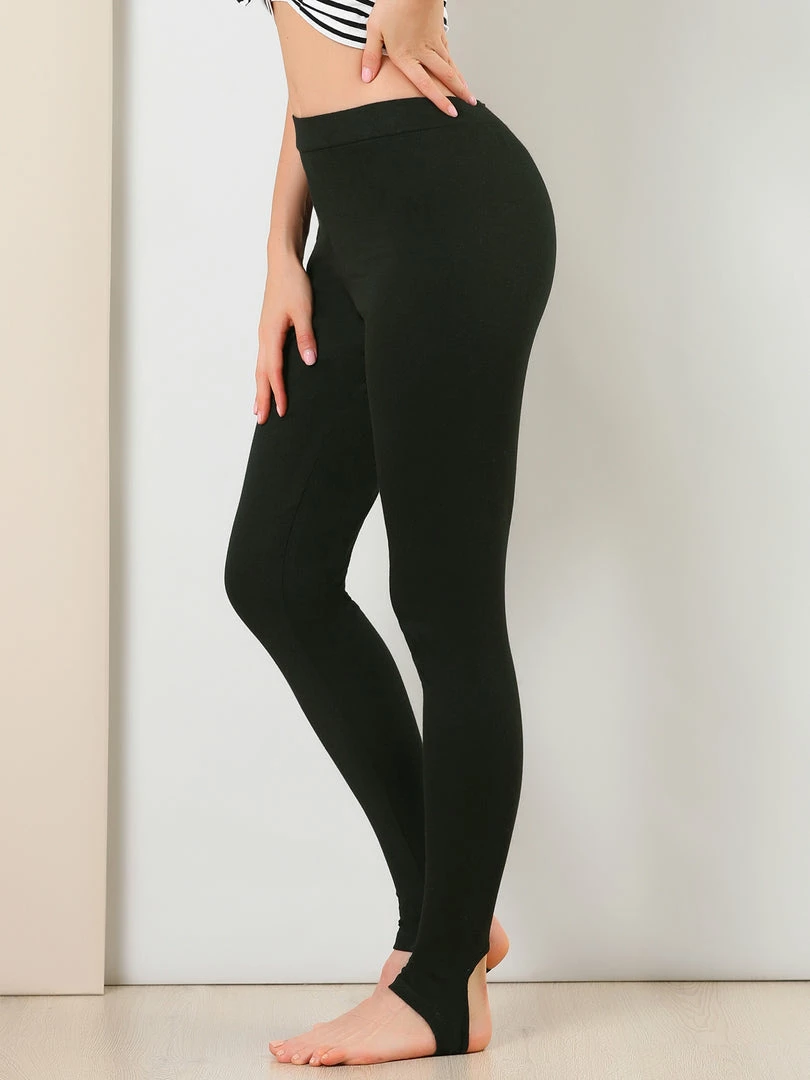 Allegra K Women's Leggings Solid Color Elastic Waistband Stirrup Pants 12 Allegra K Women's Leggings Solid Color Elastic Waistband Stirrup Pants