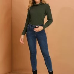 Allegra K Women's Casual Loose Turtleneck Outerwear Knit Sweater Pullover Tops