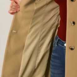 Allegra K Women's Single Breasted Notched Lapel Long Winter Coats