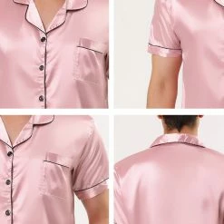 Allegra K Men's Nightwear Short Sleeve Top And Pants Summer Sleepwears Satin Pajama Sets 63 Allegra K Men's Nightwear Short Sleeve Top And Pants Summer Sleepwears Satin Pajama Sets