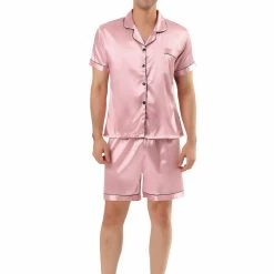 Allegra K Men's Nightwear Short Sleeve Top And Pants Summer Sleepwears Satin Pajama Sets 59 Allegra K Men's Nightwear Short Sleeve Top And Pants Summer Sleepwears Satin Pajama Sets