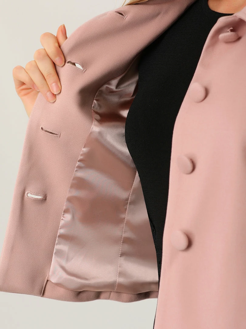 Allegra K Women's Elegant Single Breasted Point Collar Short Coat With Pockets 9 Allegra K Women's Elegant Single Breasted Point Collar Short Coat With Pockets