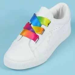 Allegra K Womens Flat Ribbon Shoelaces Colorful Sneakers Canvas Shoestrings Accessories 23 Allegra K Womens Flat Ribbon Shoelaces Colorful Sneakers Canvas Shoestrings Accessories