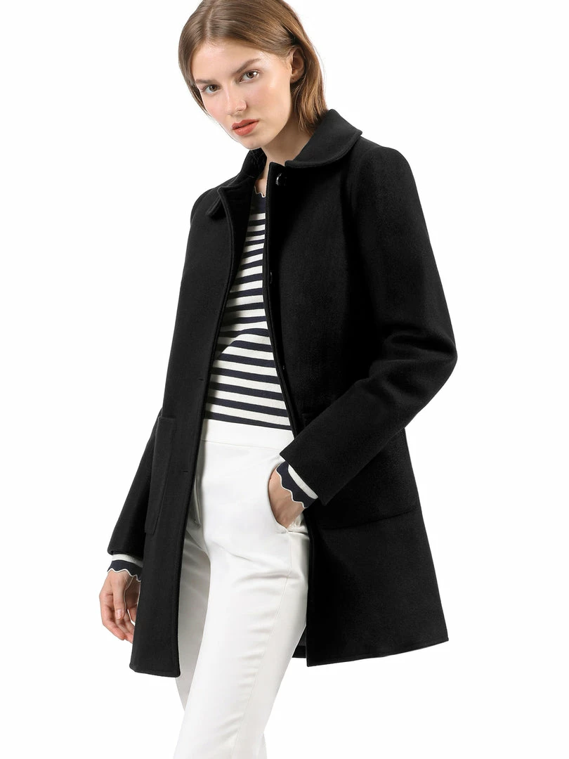 Allegra K Rounded Collar Single Breasted Coat With Front Pockets 24 Allegra K Rounded Collar Single Breasted Coat With Front Pockets