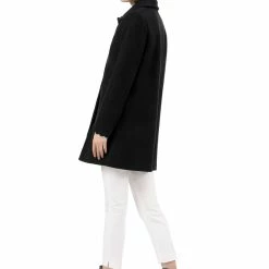 Allegra K Rounded Collar Single Breasted Coat With Front Pockets 49 Allegra K Rounded Collar Single Breasted Coat With Front Pockets