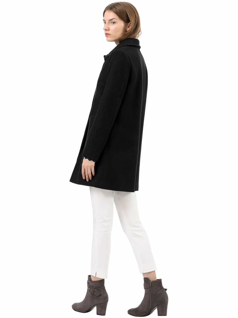 Allegra K Rounded Collar Single Breasted Coat With Front Pockets 25 Allegra K Rounded Collar Single Breasted Coat With Front Pockets