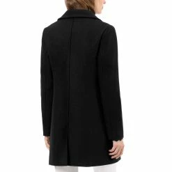 Allegra K Rounded Collar Single Breasted Coat With Front Pockets 50 Allegra K Rounded Collar Single Breasted Coat With Front Pockets