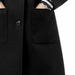 Allegra K Rounded Collar Single Breasted Coat With Front Pockets 51 Allegra K Rounded Collar Single Breasted Coat With Front Pockets