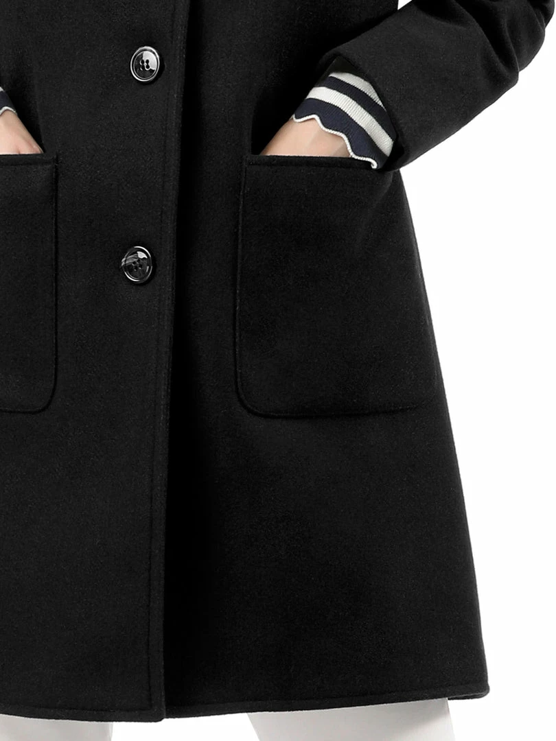 Allegra K Rounded Collar Single Breasted Coat With Front Pockets 27 Allegra K Rounded Collar Single Breasted Coat With Front Pockets