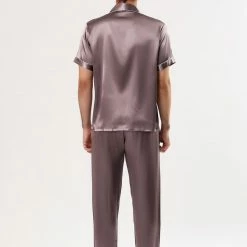 Allegra K Men's Satin Sleepwear Short Sleeves Button Down Top And Pants Lounge Pajama Sets 47 Allegra K Men's Satin Sleepwear Short Sleeves Button Down Top And Pants Lounge Pajama Sets