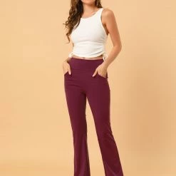 Allegra K Women's Bootcut Yoga Pants With 4 Pockets High Waisted Tummy Control Casual Workout Pants 13 Allegra K Women's Bootcut Yoga Pants With 4 Pockets High Waisted Tummy Control Casual Workout Pants