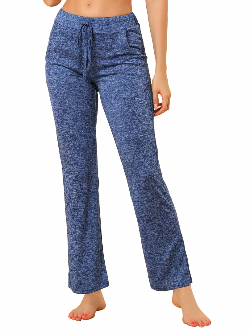 Allegra K Women's Yoga Lounge Pants Drawstring Elastic Waist Wide Leg Sweatpants With Pockets 13 Allegra K Women's Yoga Lounge Pants Drawstring Elastic Waist Wide Leg Sweatpants With Pockets