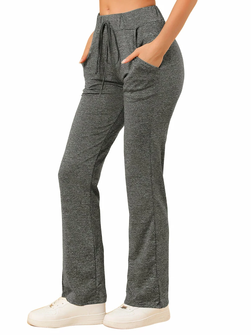 Allegra K Women's Yoga Lounge Pants Drawstring Elastic Waist Wide Leg Sweatpants With Pockets 4 Allegra K Women's Yoga Lounge Pants Drawstring Elastic Waist Wide Leg Sweatpants With Pockets