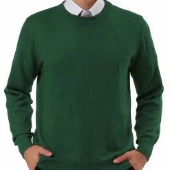 Allegra K Men's Casual Round Neck Long Sleeves Solid Color Knitted Pullover Sweater