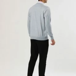 Allegra K Men's Casual Round Neck Long Sleeves Solid Color Knitted Pullover Sweater